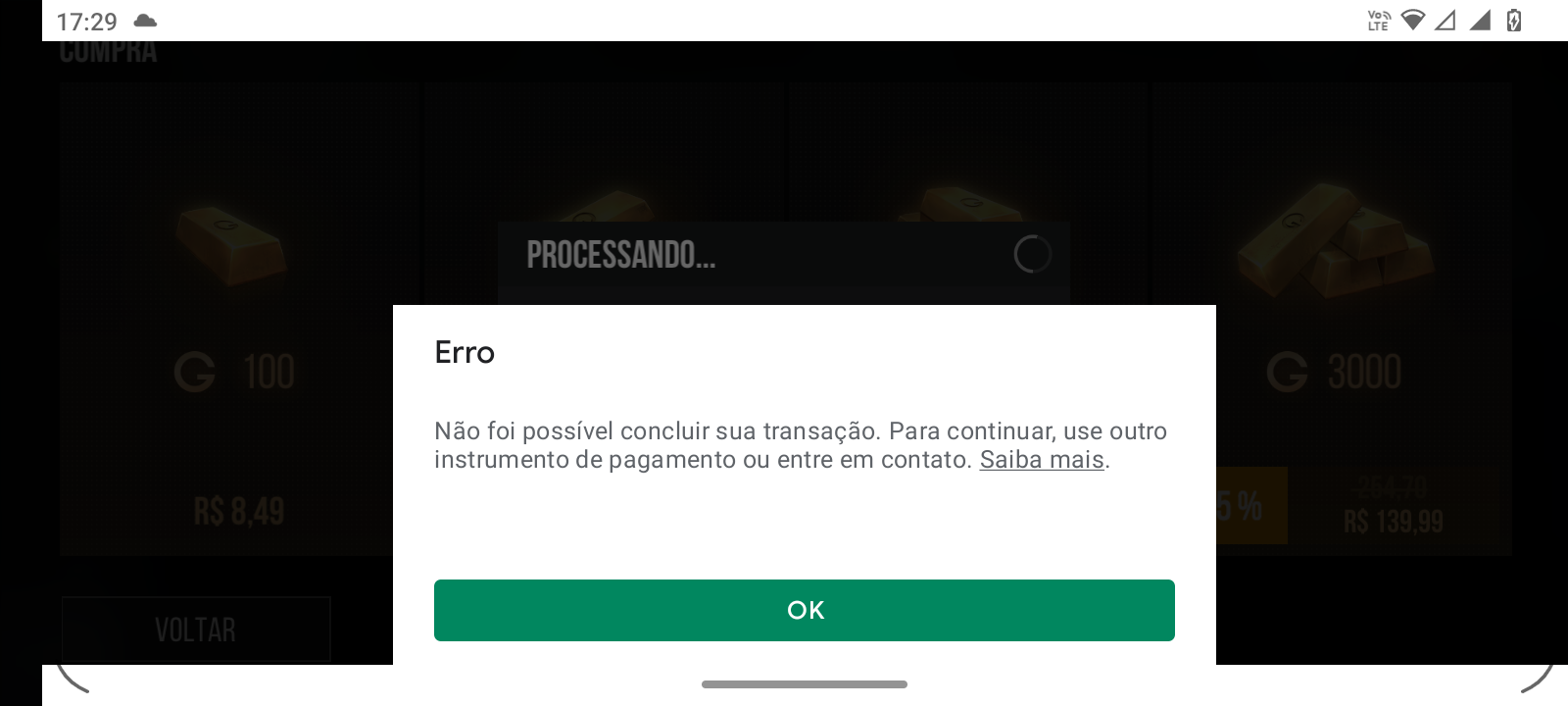 Problema com o pagamento no jogo - Comunidade Google Play