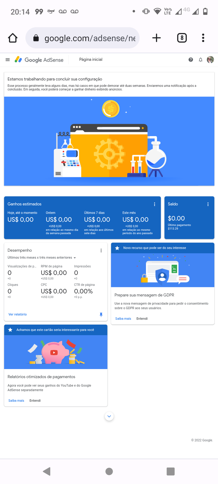 Oi , eu já tenho 140 dólar .. mas no site do Google AdSense só mostra 80  dólar .poderia me ajudar ? - Comunidade Google AdSense