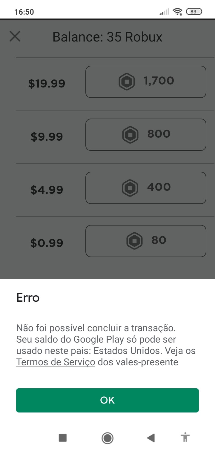 Error when buying robux até roblox - Comunidade Google Play