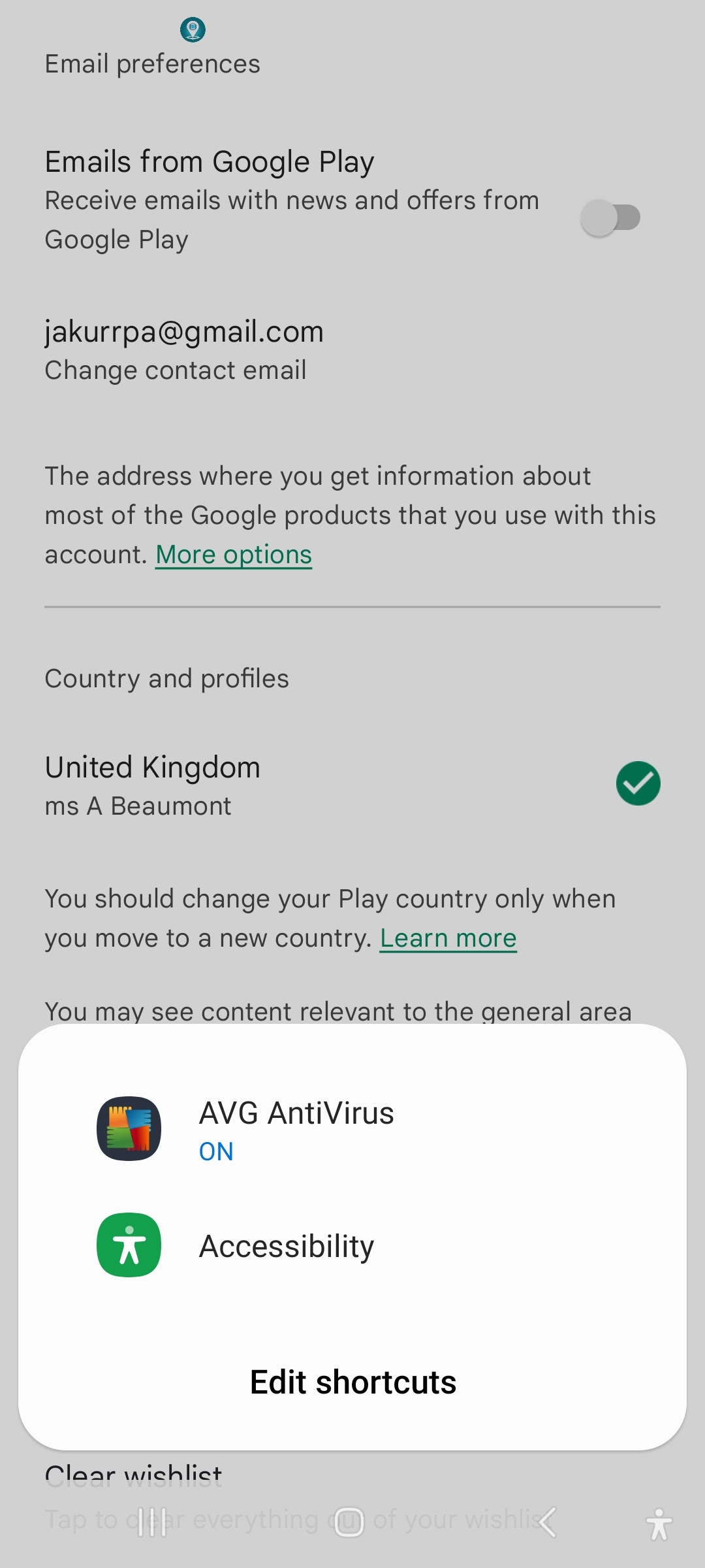 Not allowed to change country - Google Play Community