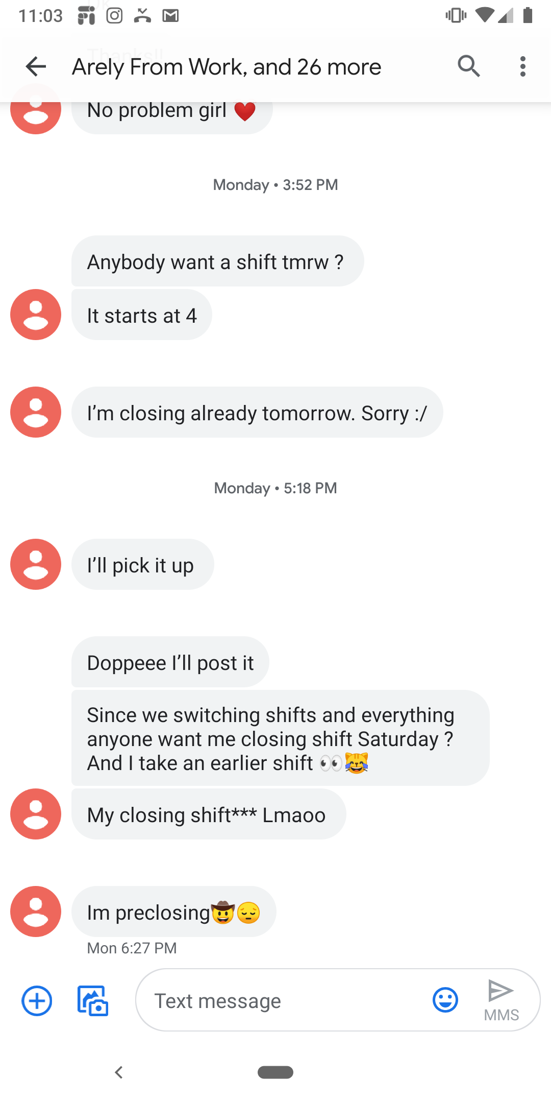 question for group chat