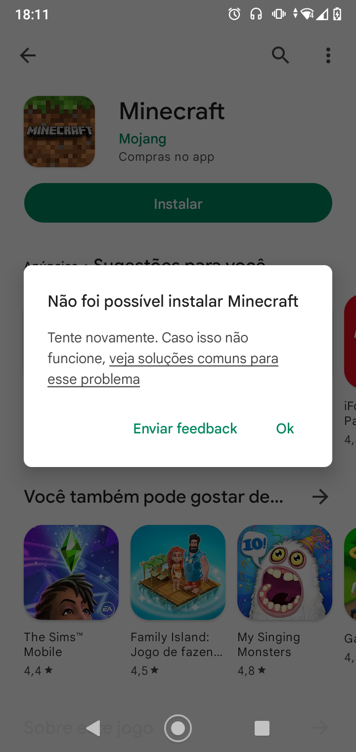 Ola , acabo de comprar minecraft original pela plays store porem