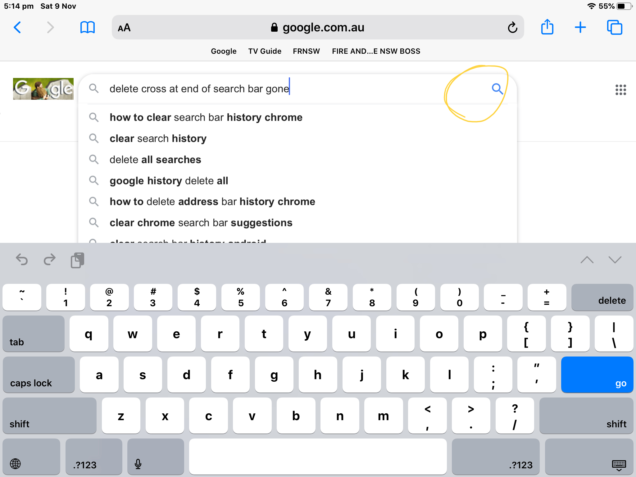 remove google search bar safari