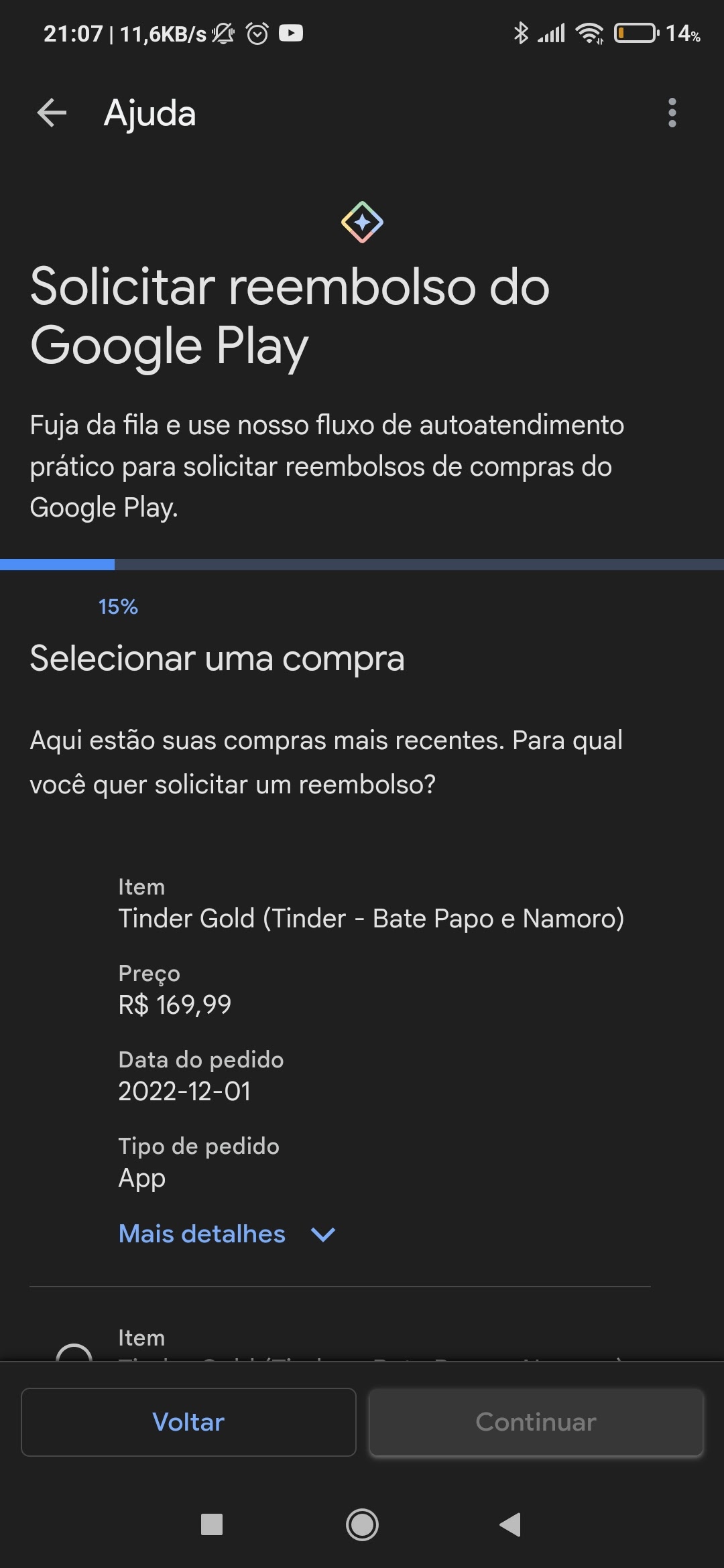 Fiz compra sem querer tô tentando cancelar não consigo - Comunidade Google  Play