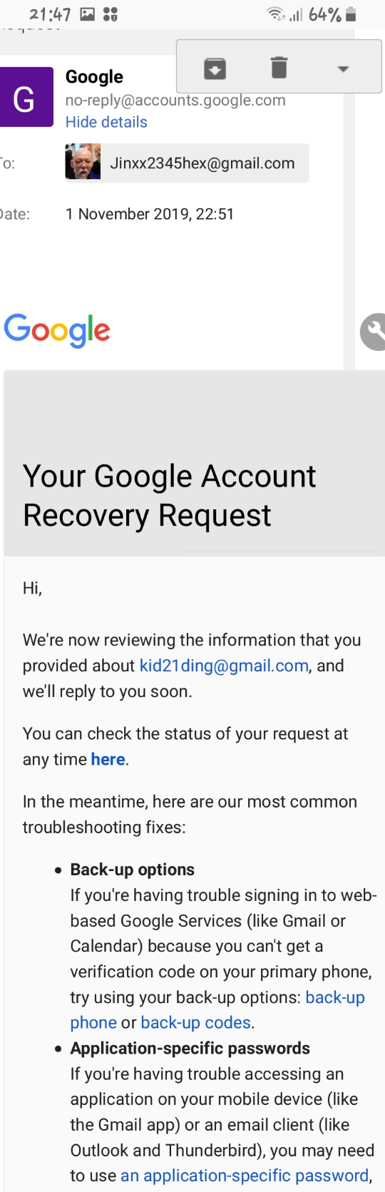 securityspy gmail send failed