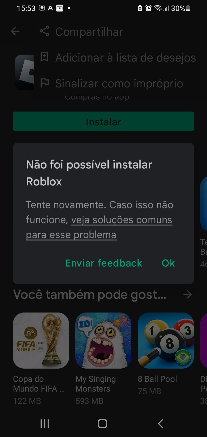 Não estou conseguindo abaixar o Roblox - Comunidade Google Play