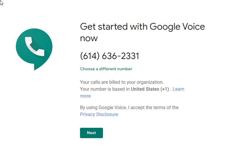 Google Voice will not allow me to finish setting up account after phone