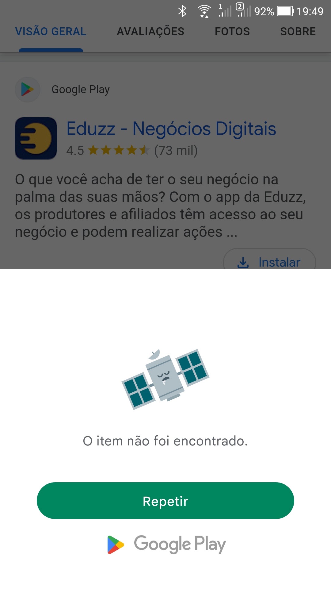 não consigo baixar aplicativos - Comunidade Google Play