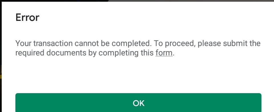 Transaction error - Google Play Community