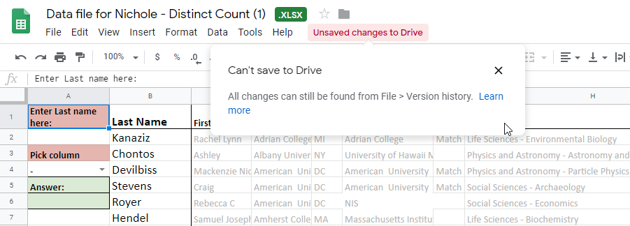 cant from google drive