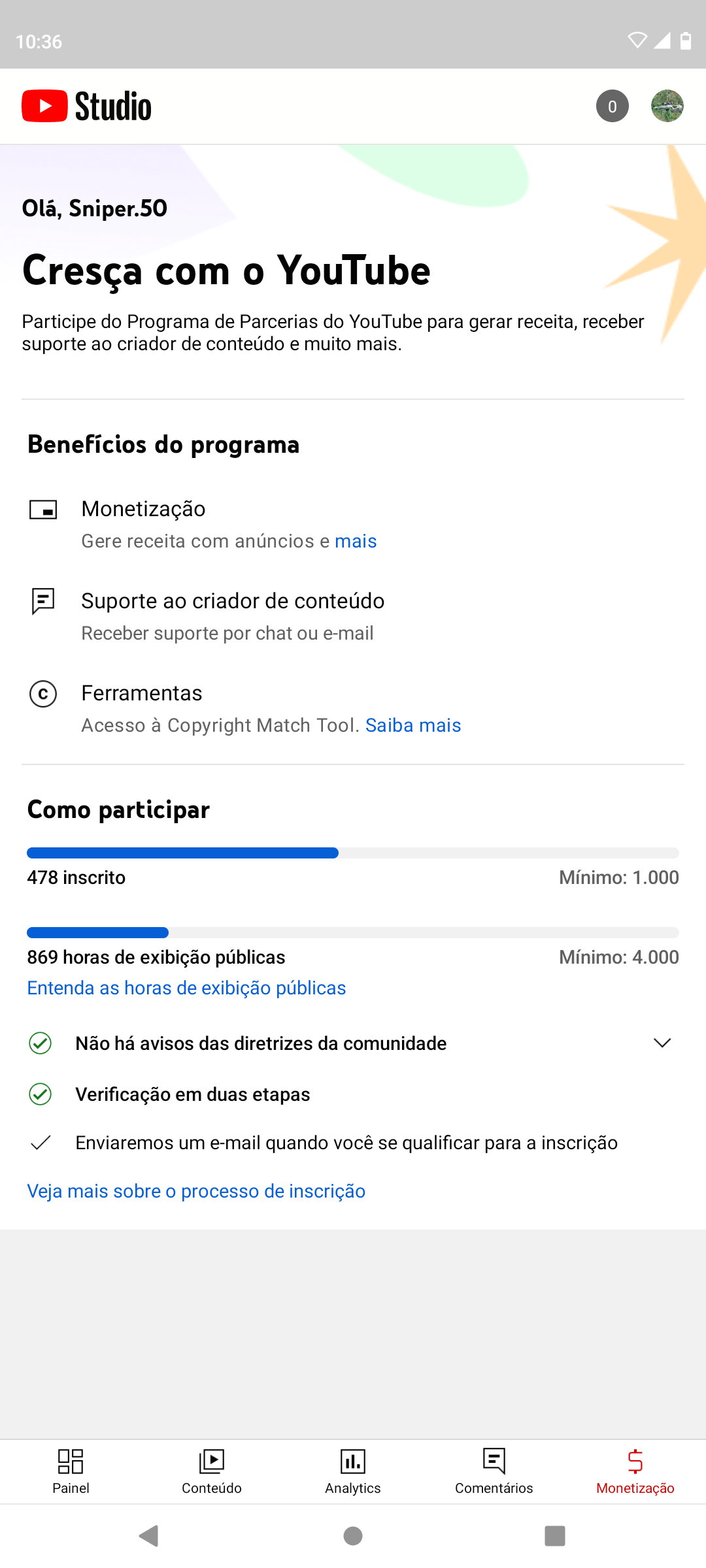 Vídeos Privados e Não Listados no  