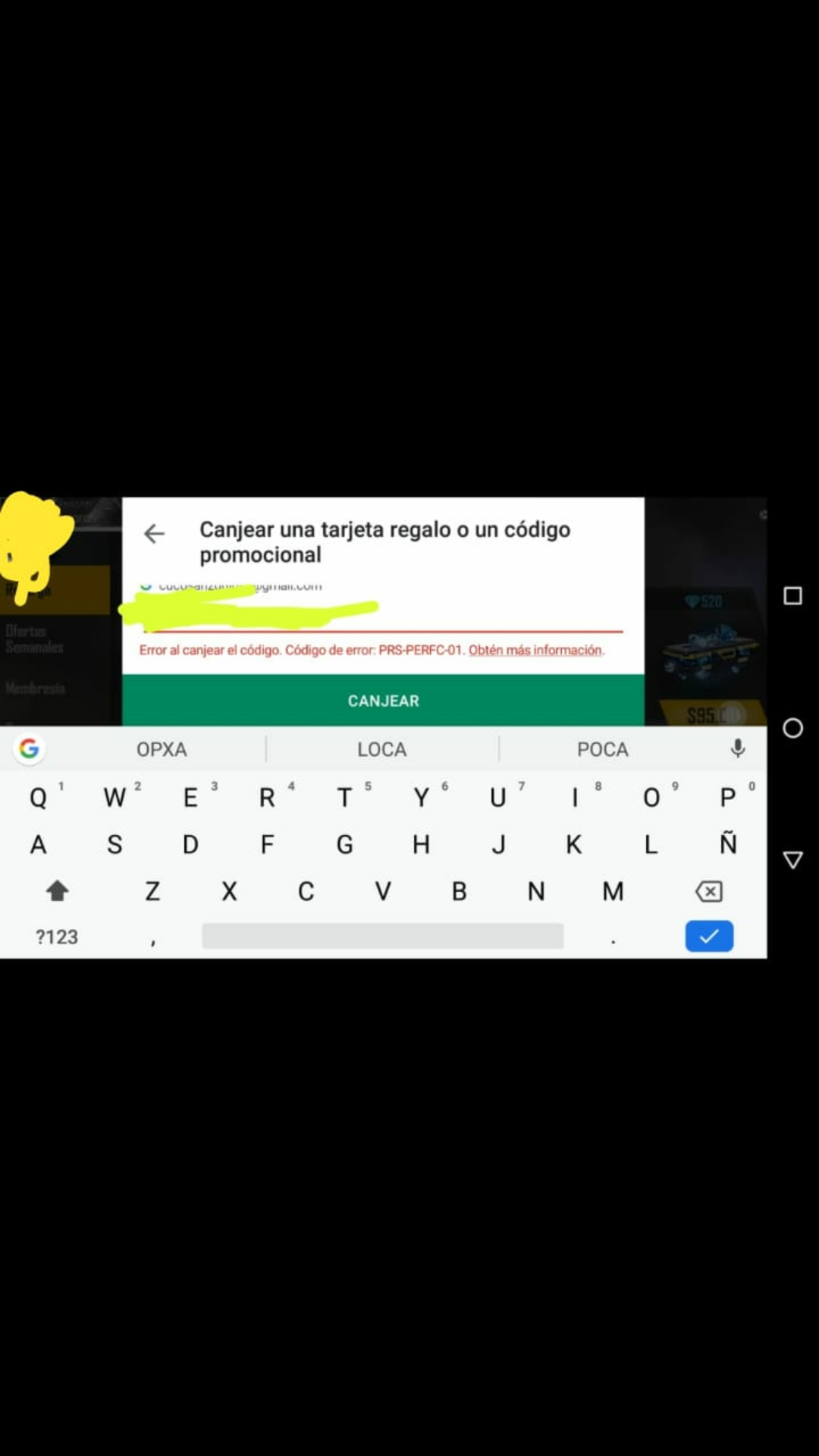 Quiero Recargar Diamantes En El Juego Free Fire Y Me Dice Error No Me Acepta Mi Codigo De Tarjeta Google Play Community