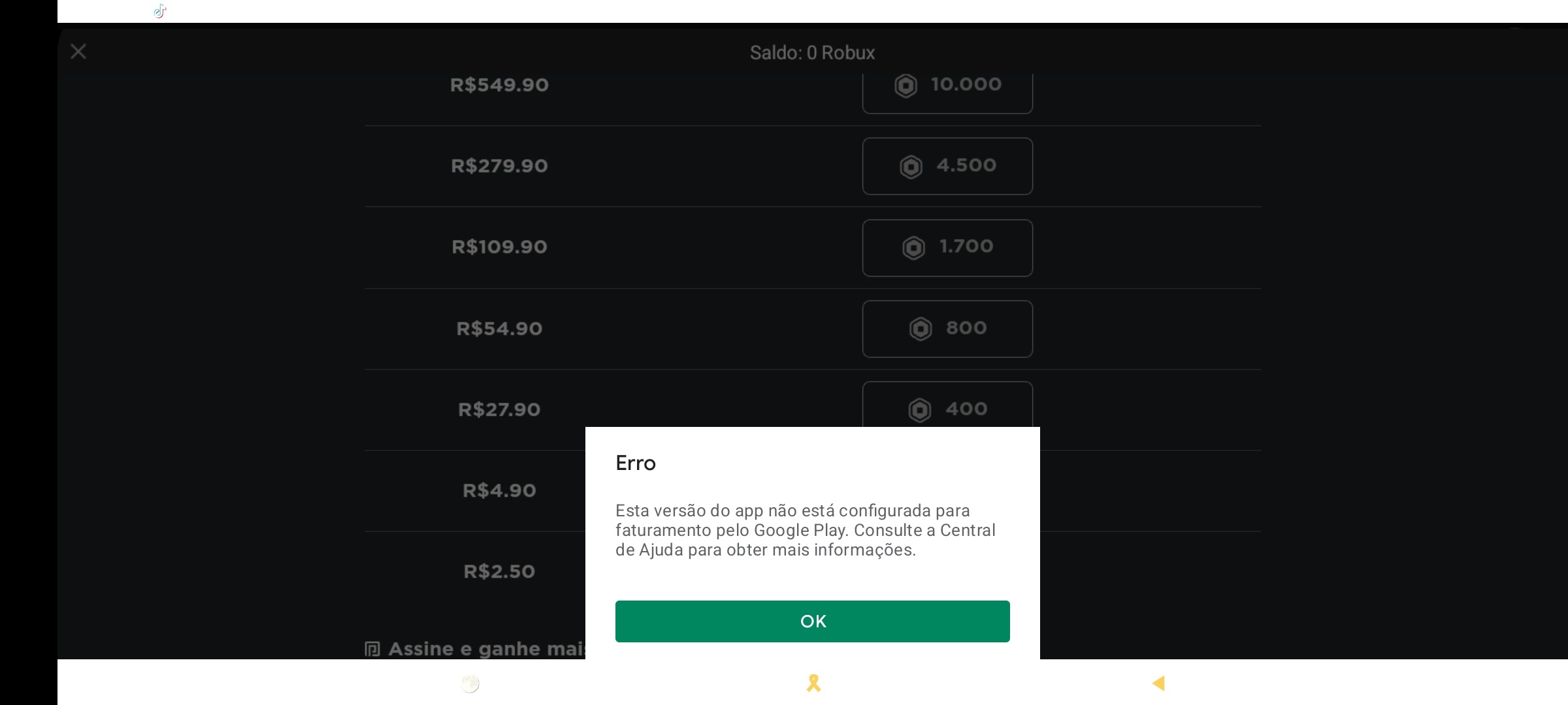 Não estou conseguindo comprar robux - Comunidade Google Play