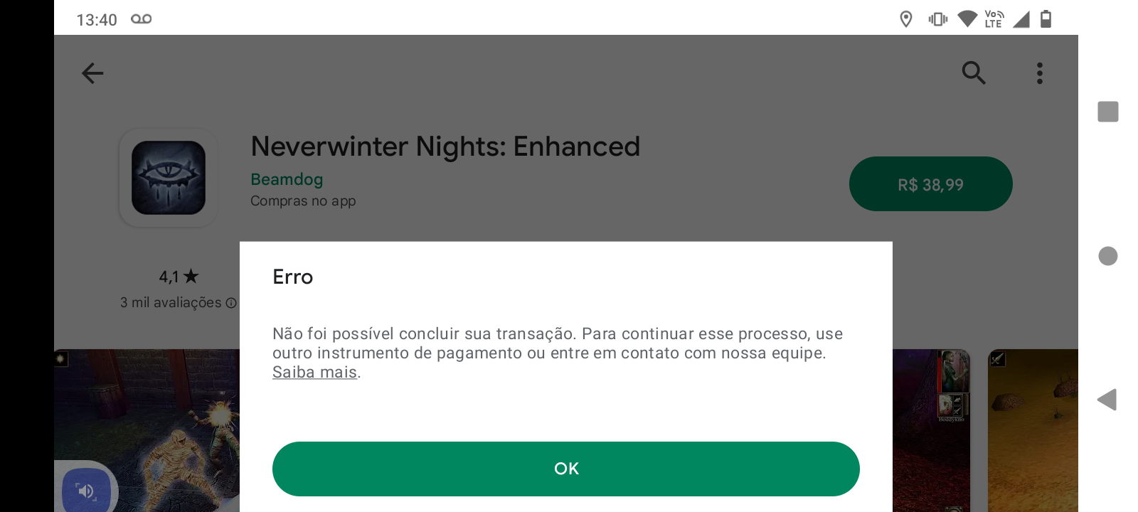 Tô tendo problema ao fazer compras no jogos - Comunidade Google Play