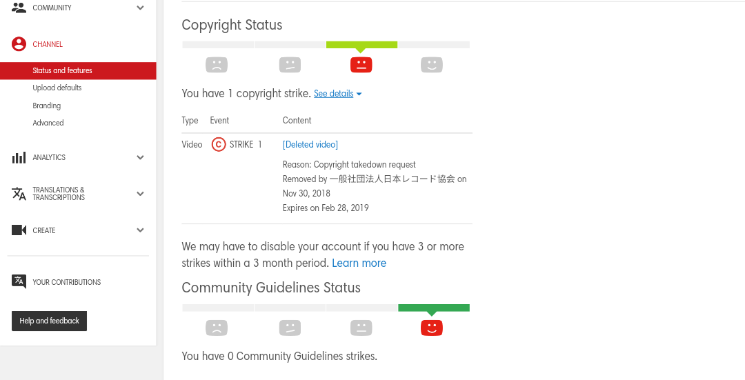 Do YouTube copyright strikes go away?