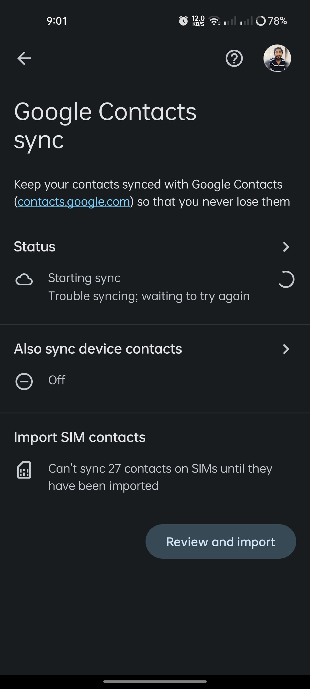 Why my Google Sync is not working?