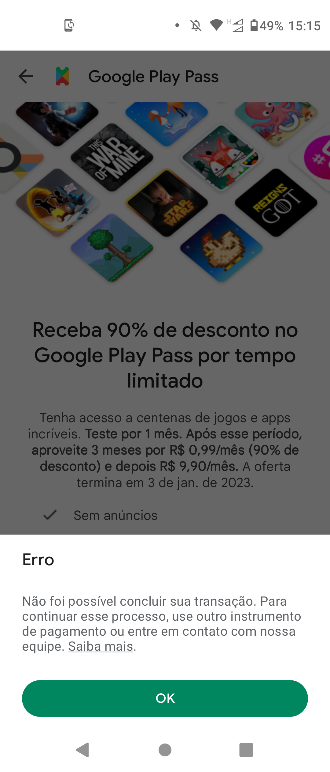 queria uma explicação do pq tem uma assinatura em um app sendo que eu não  fiz nenhuma - Comunidade Google Play