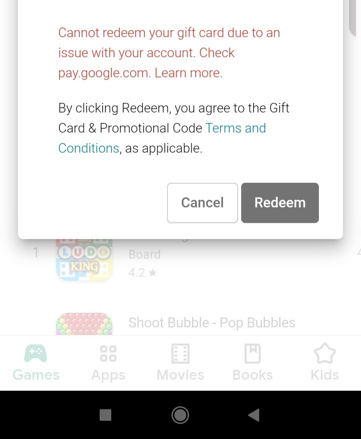 How to redeem a gift card if you don't have it on your account in