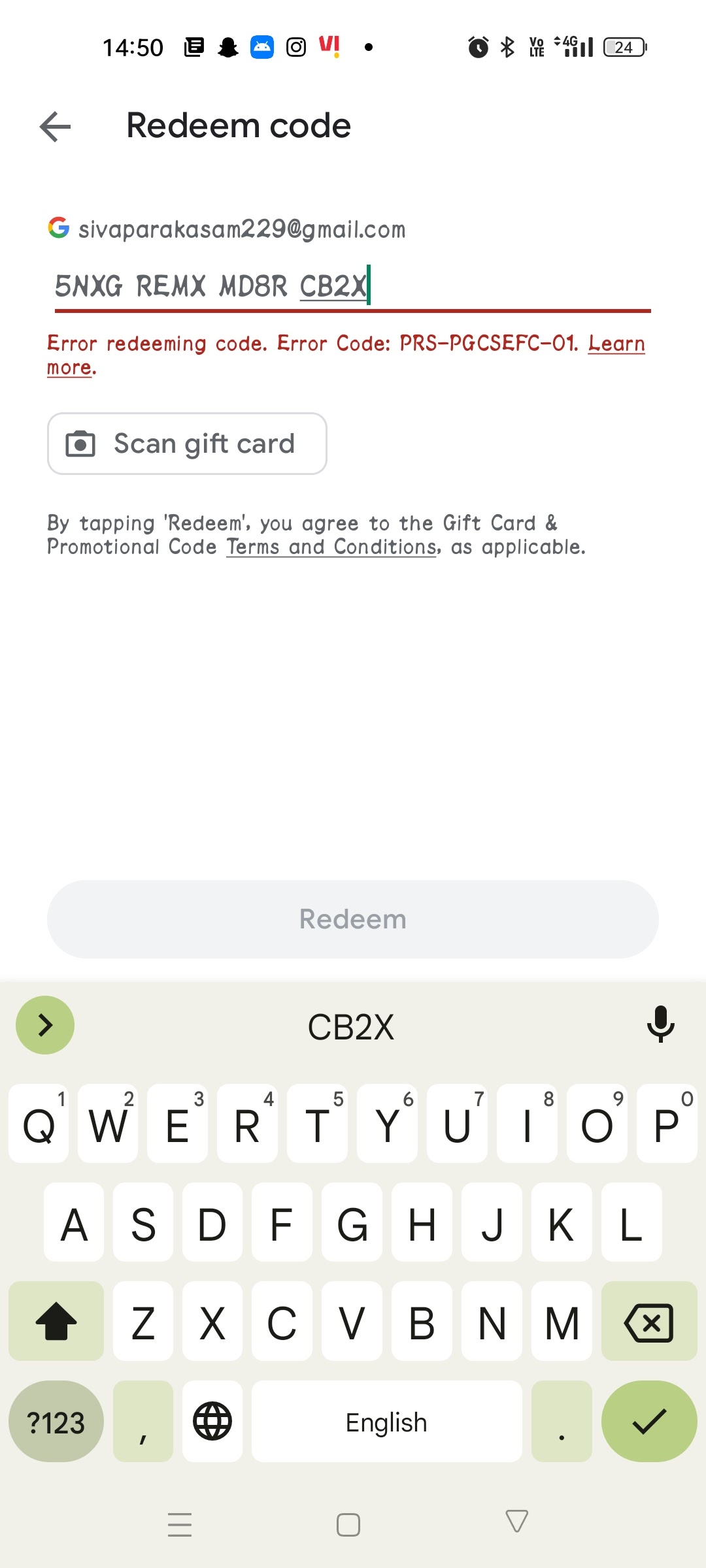 apple gift card not valid - Apple Community