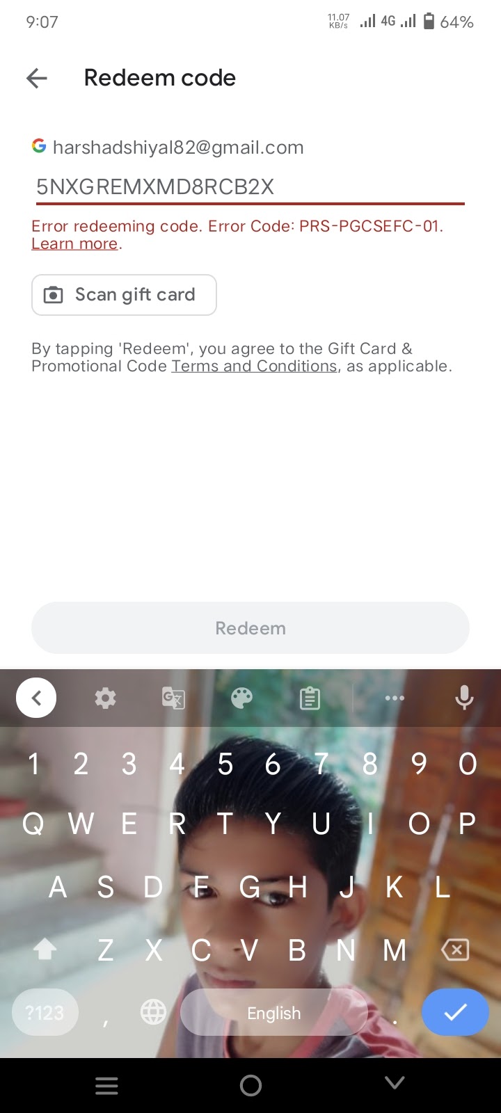 We need more info your redeem code gift card - Google Play Community