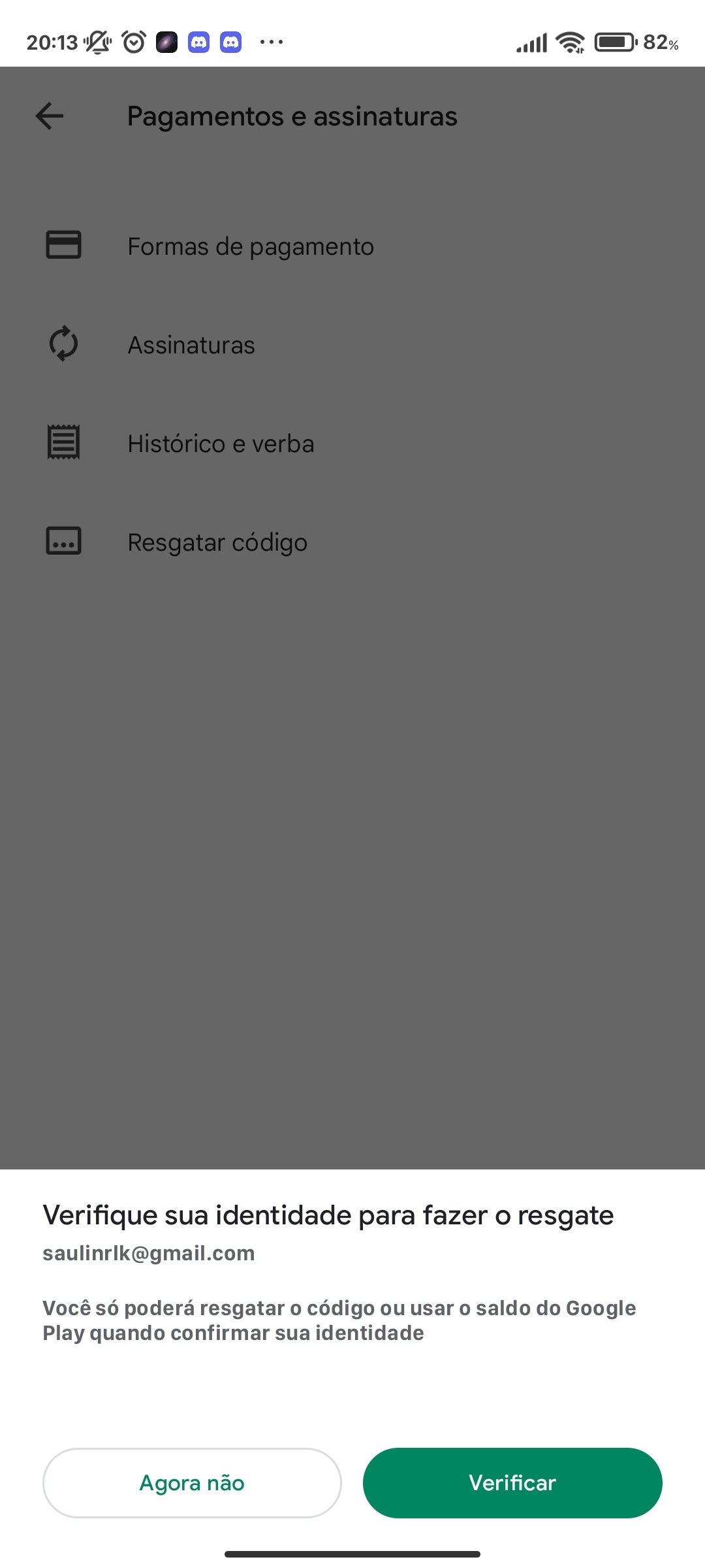 Como resgatar código Google Play no Android