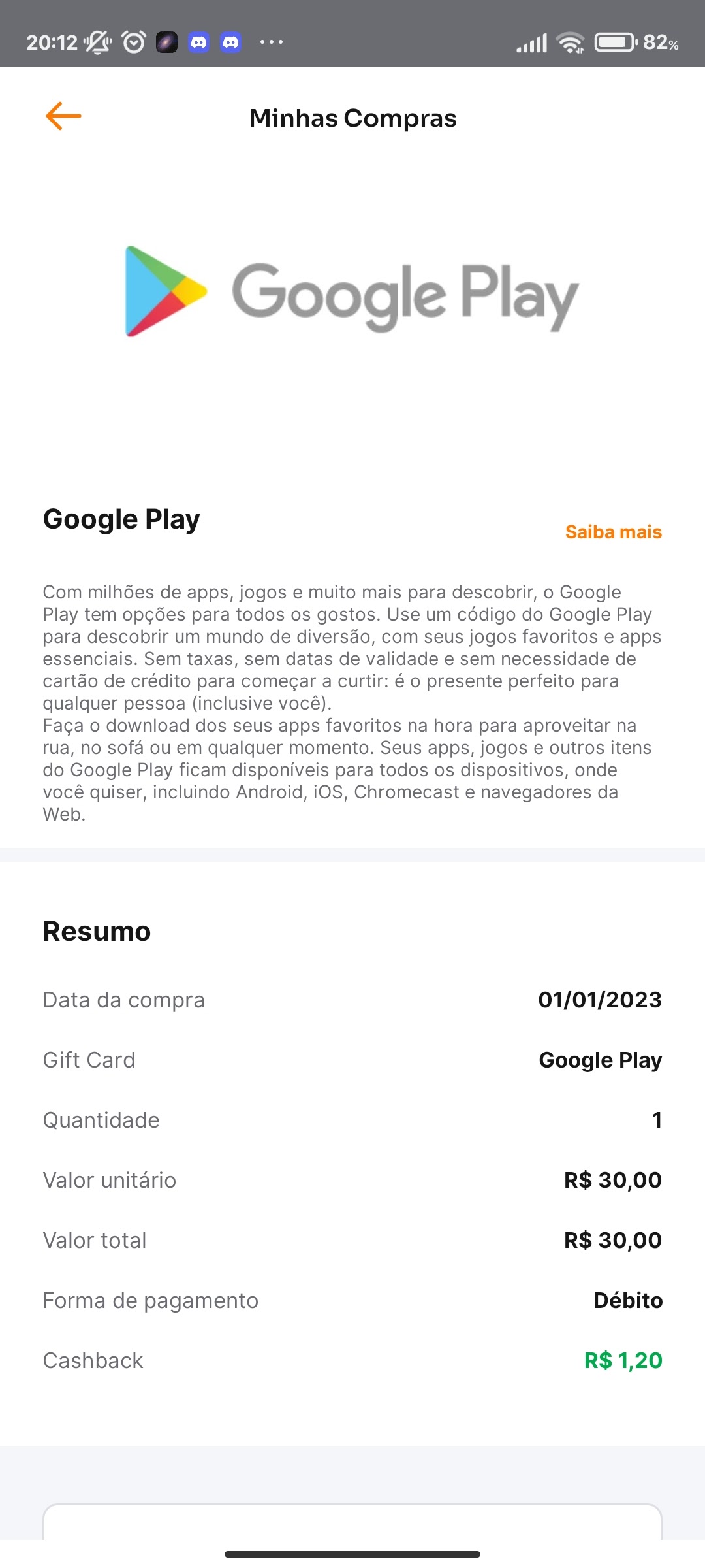 Não consigo ativar meu gift card, COMPREI PELO PICPAY - Comunidade Google  Play