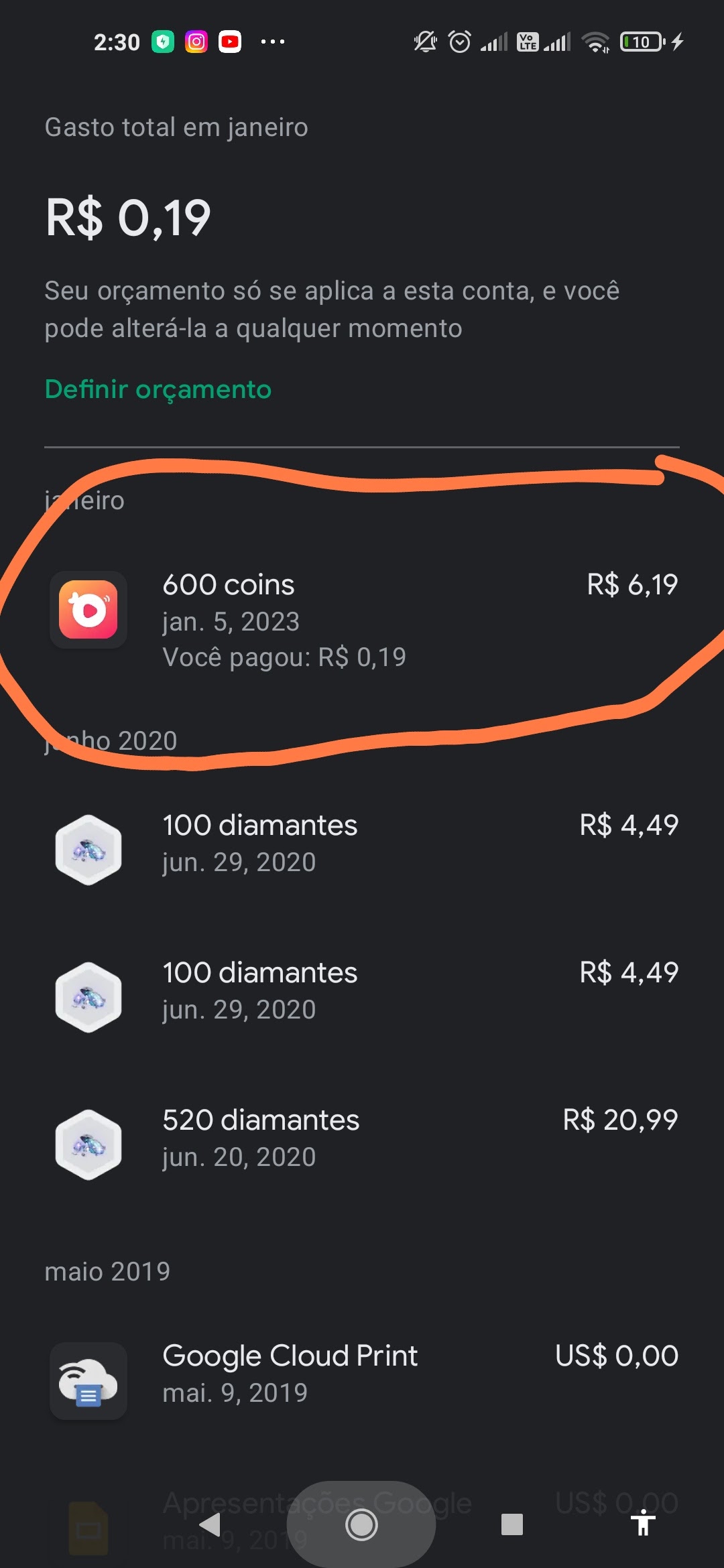 Descontou da minha conta e não consta na assinatura - Comunidade Google Play