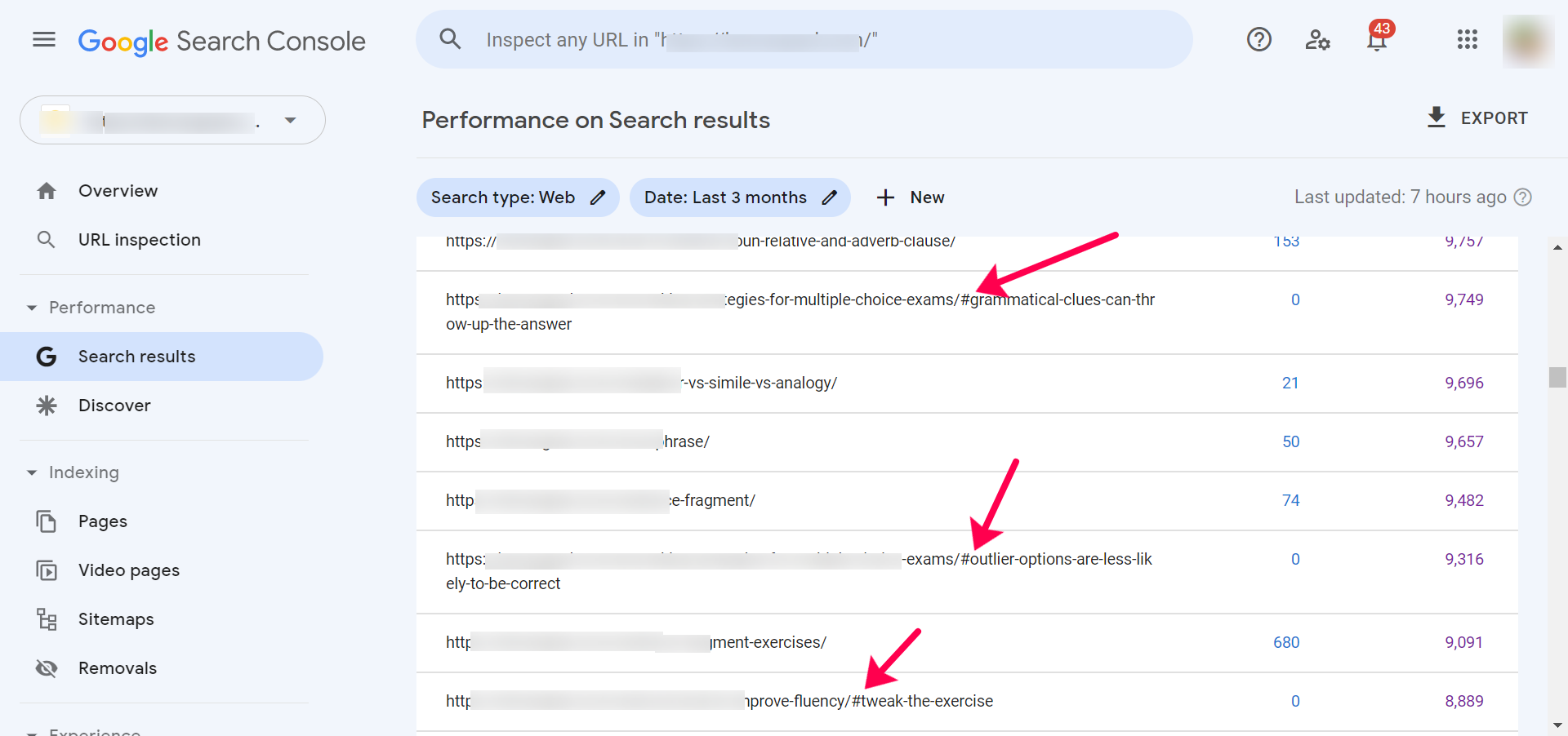 Seeing # links (used in ToC) in Search results > Pages in Search