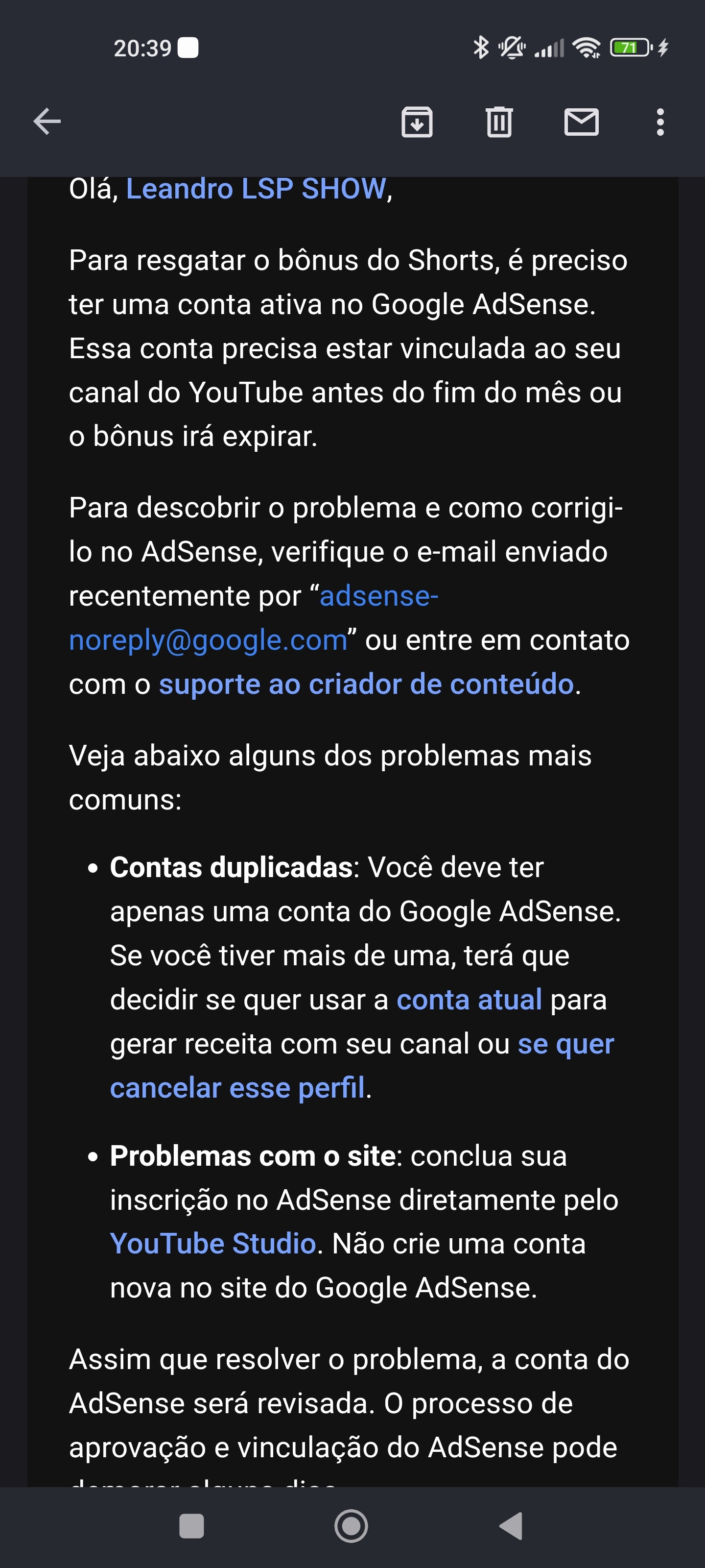 Dificuldade em monetizar, dando conta duplicada🙏 - Comunidade