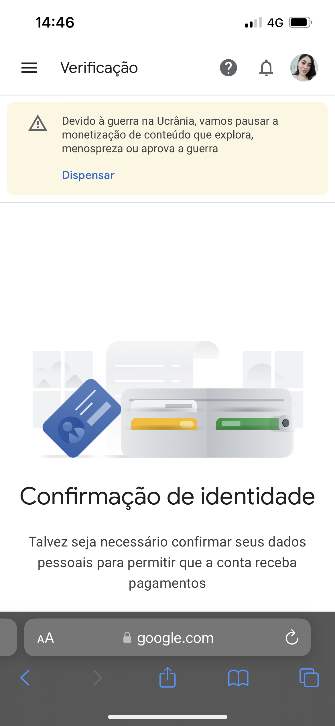 como posso fazer minha validação da conta google para compras no