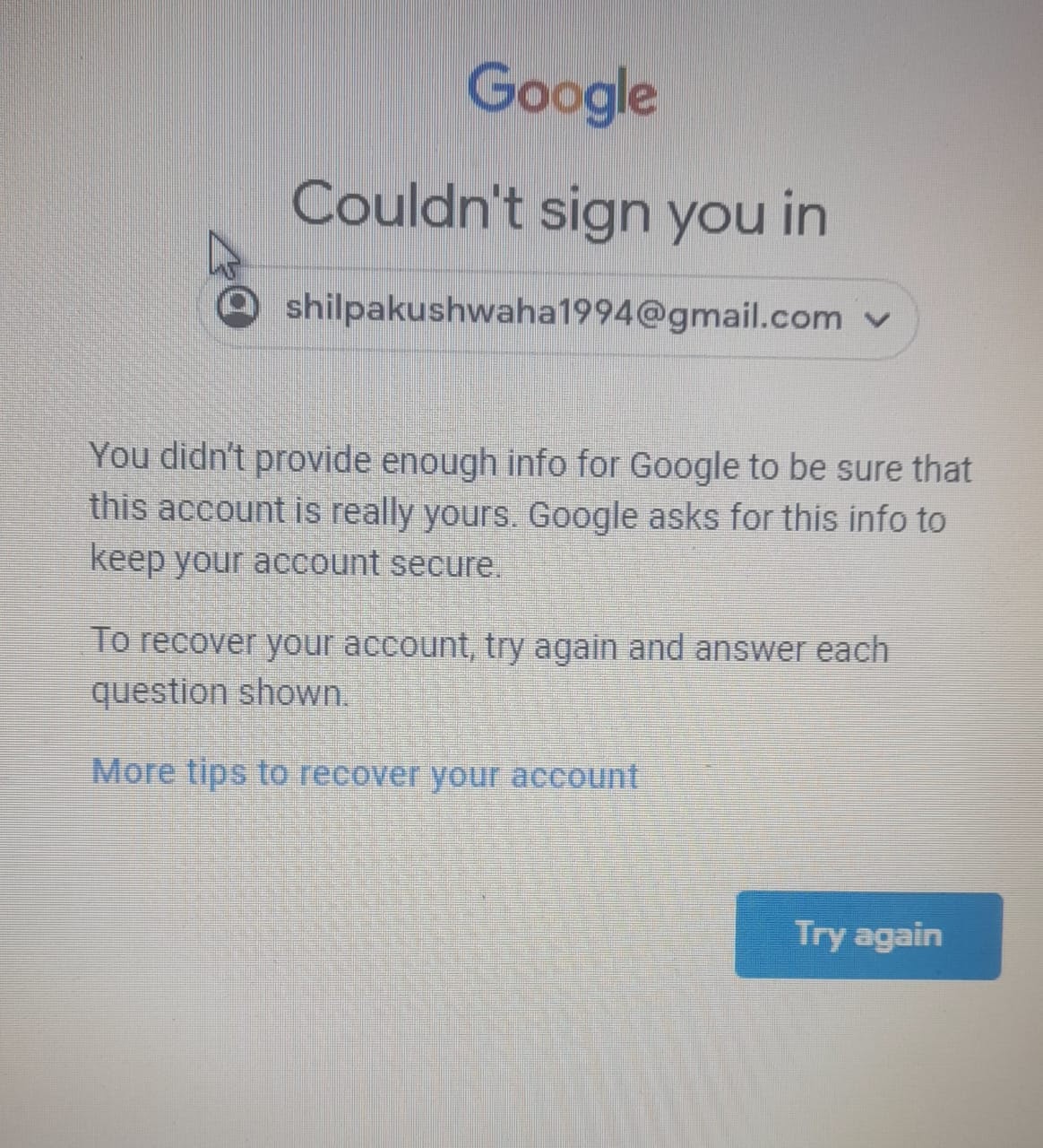 How to recover gmail passward without recovery email and phone number 2  step verification 2022 - Google Account Community