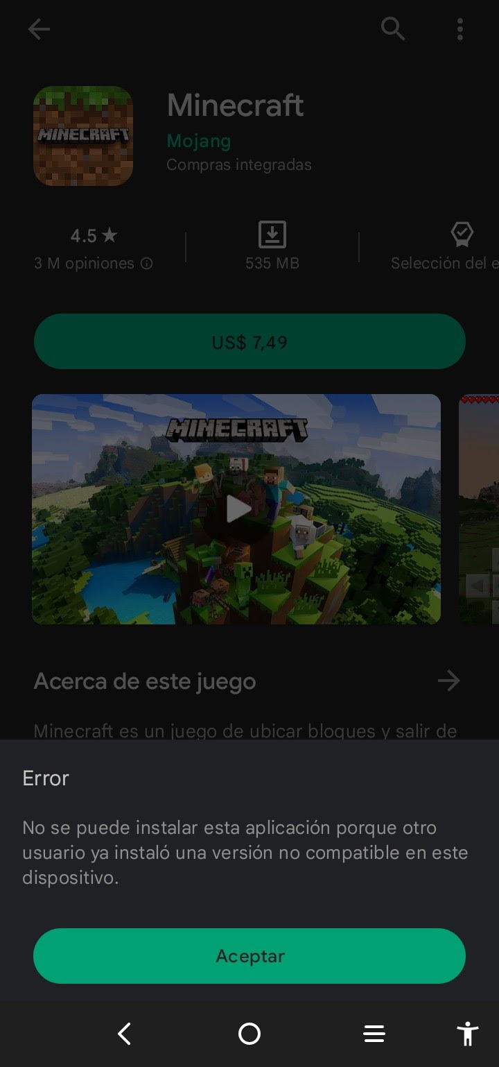 Maicraf nose puede descargar - Comunidad de Google Play