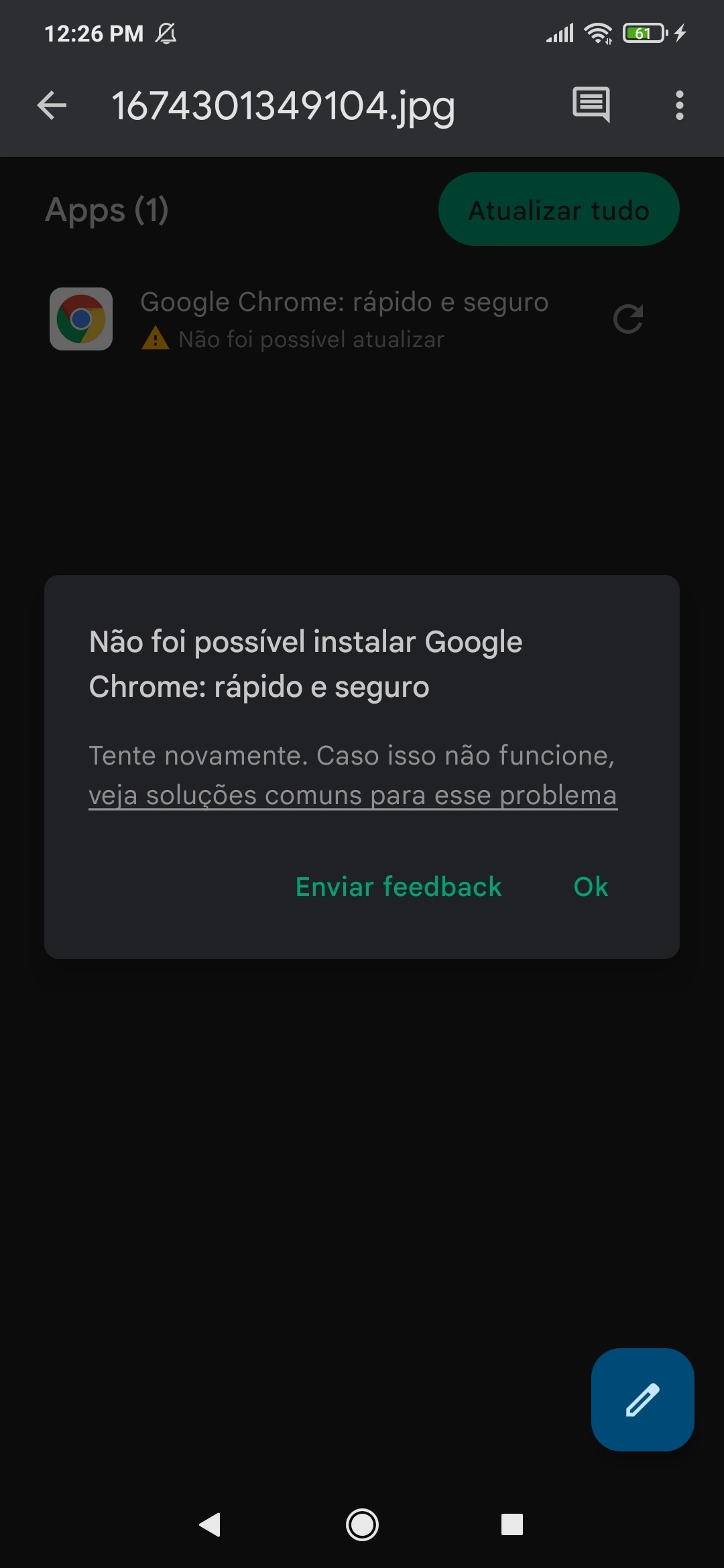 Não atualiza app Google Chrome: Rápido e seguro. Ja fiz de tudo e da erro.  - Comunidade Google Play