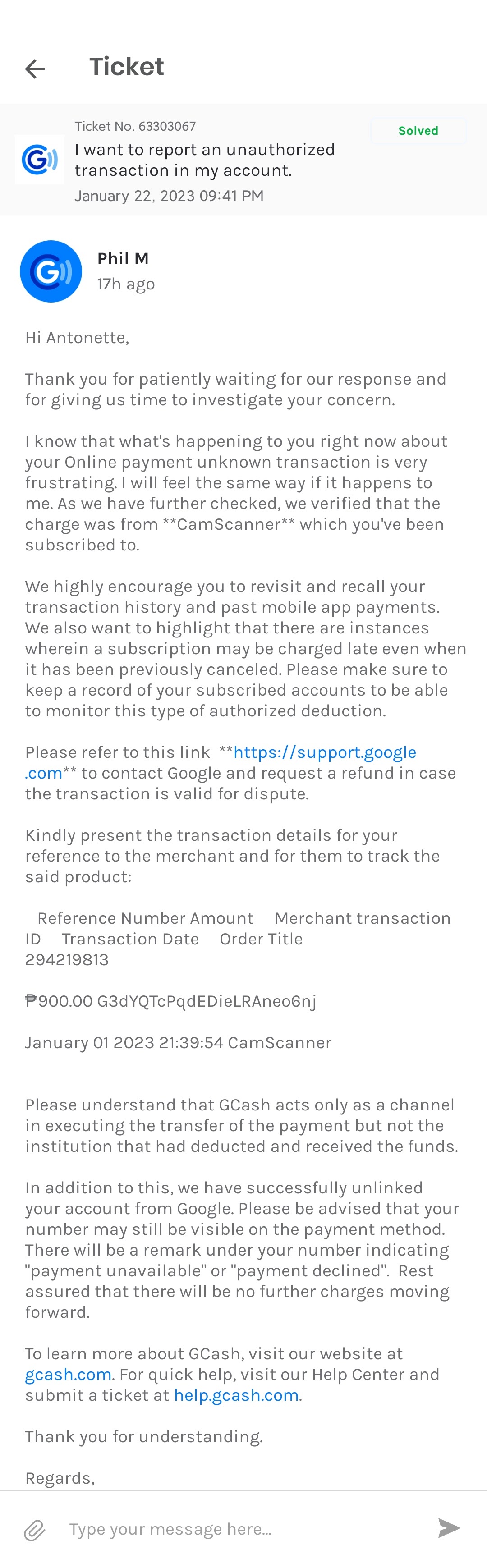 I have an unauthorized transaction I need to report - Google Play Community