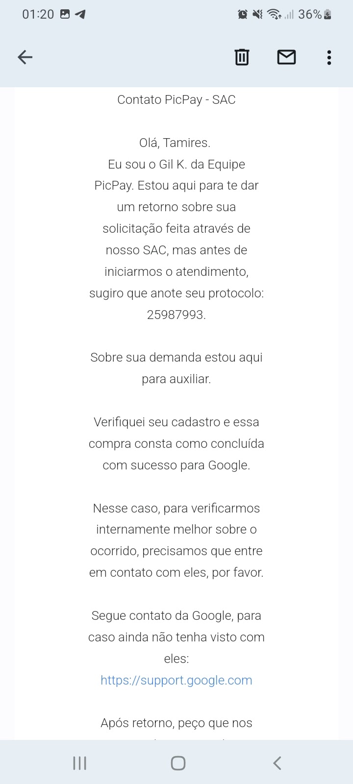 Não consigo ativar meu gift card, COMPREI PELO PICPAY - Comunidade Google  Play