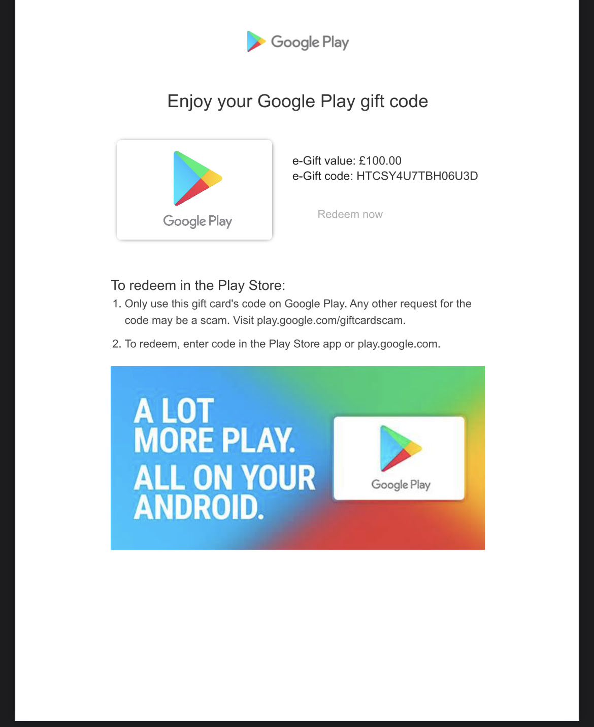 Google Play™ Gift Card | 7-Eleven® Hong Kong