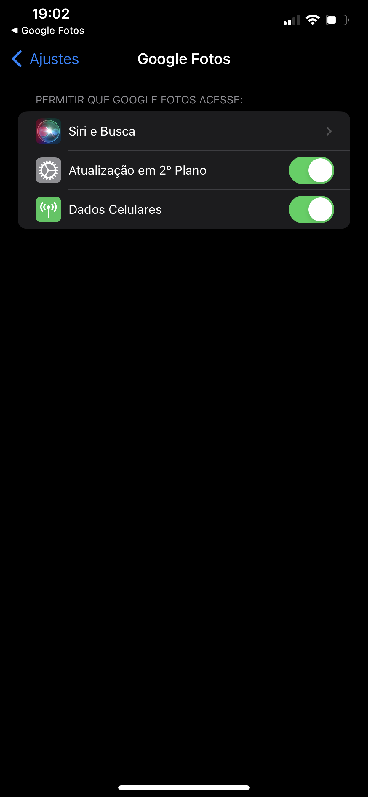 Não consigo dar acesso total as fotos no app Google Fotos! Não tem essa  opção nos ajustes do iPhone - Comunidade Google Fotos