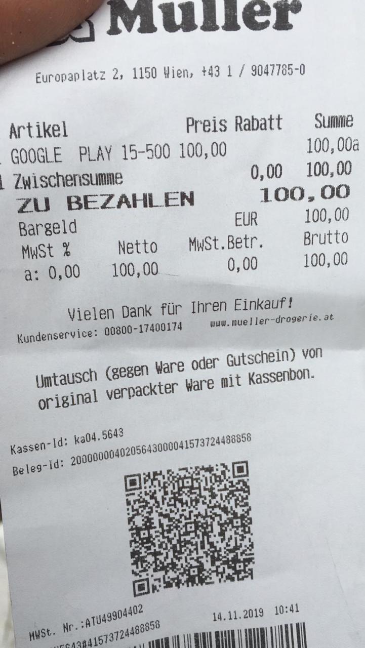 when I charge a Plz there i wth account account 100 ticket but refund my of Google my - Community . euro no solde Play check