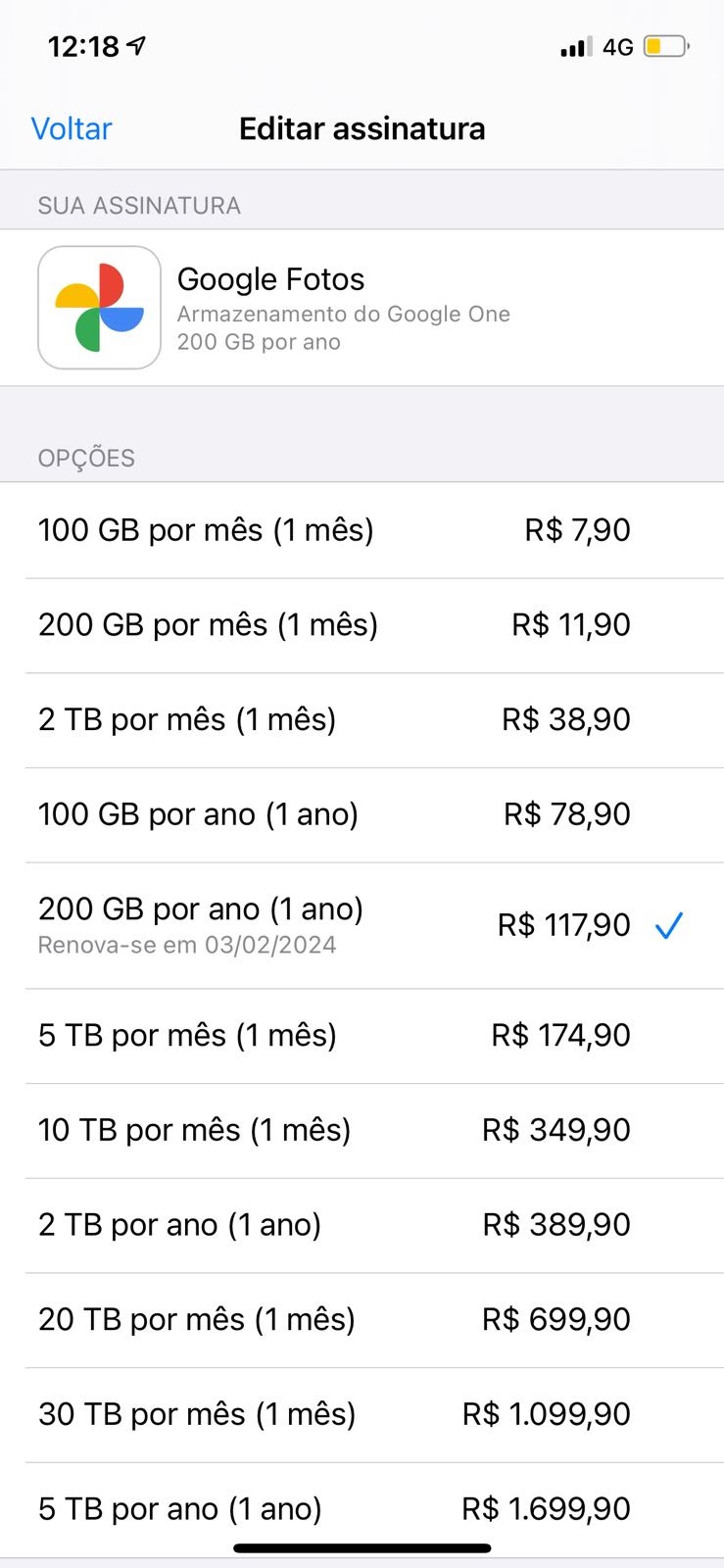 Comprei o plano de 200GB mas meu armazanemento no Google Drive