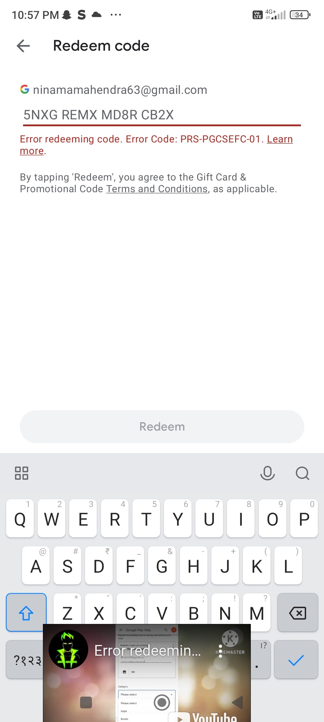 We need more info your redeem code gift card - Google Play Community
