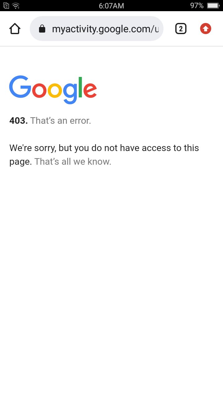 403. That's an error. We're sorry, but you do not have access to this 