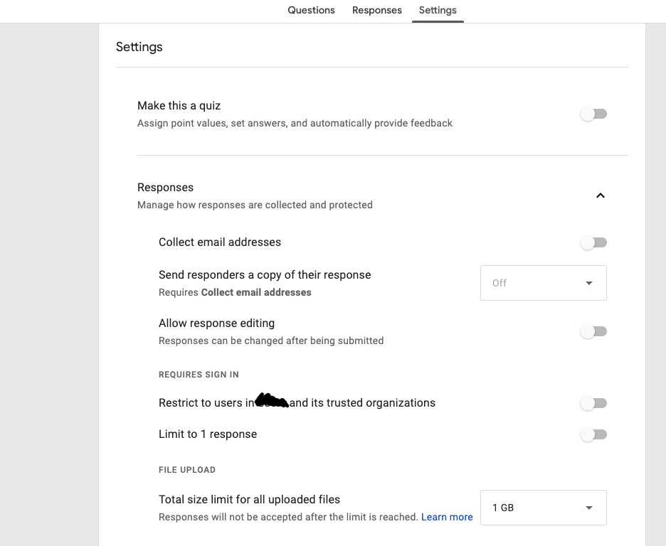 Google Form requires login, even when settings aren&rsquo;t restrictred 