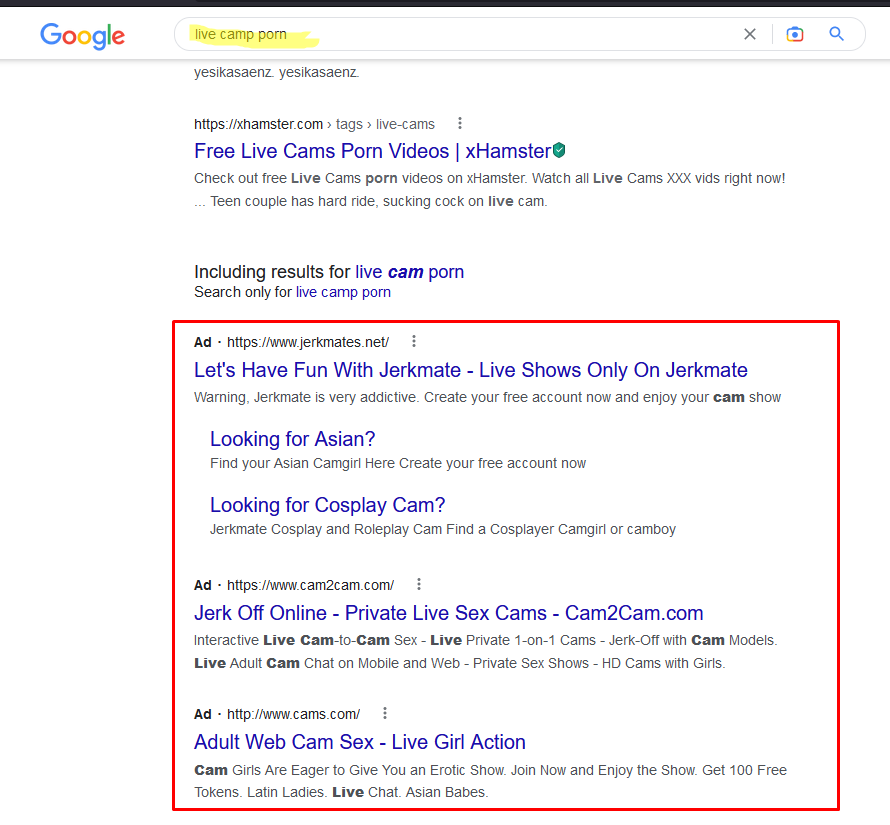 Porn Sear Sex - Google Ads allow pornography search ad? - Google Ads Community