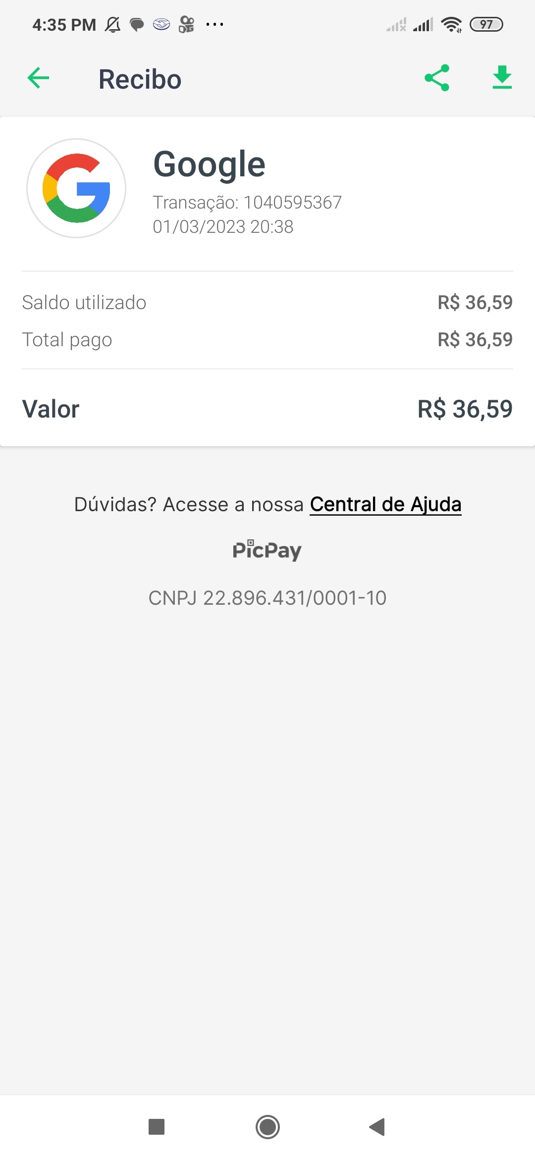 Como faço para pedir reembolso de uma compra que foi cancelada mais foi  descontada da minha conta - Comunidade Google Play