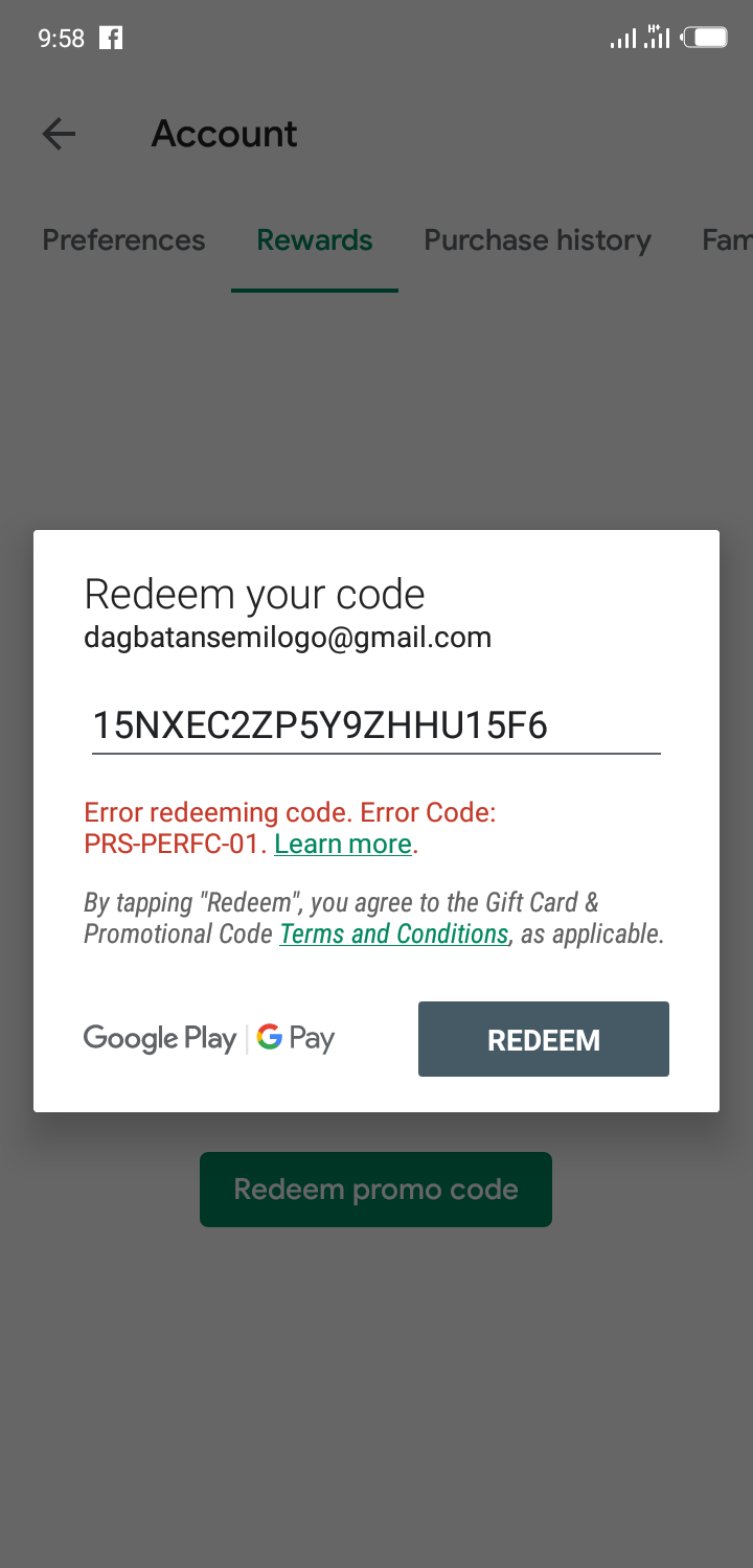 We need more information reedem your gift card - Google Play Community