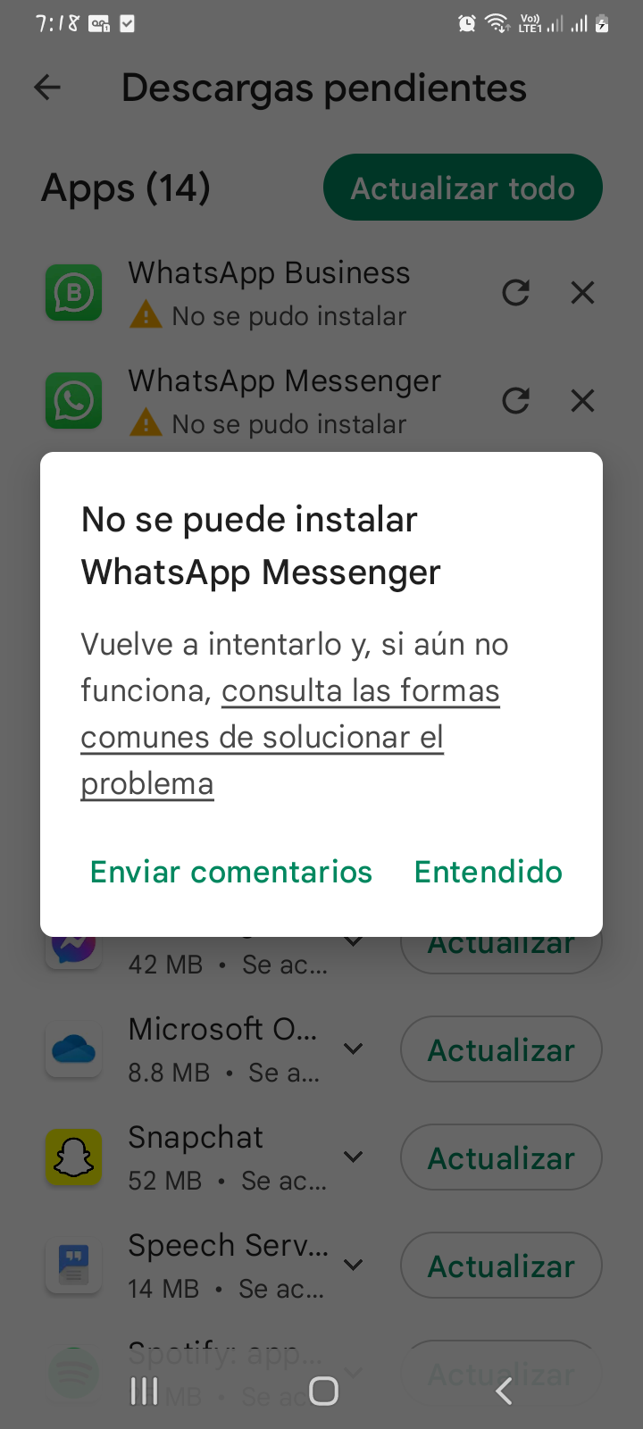 no puedo descargar whatsapp - Comunidad de Google Play