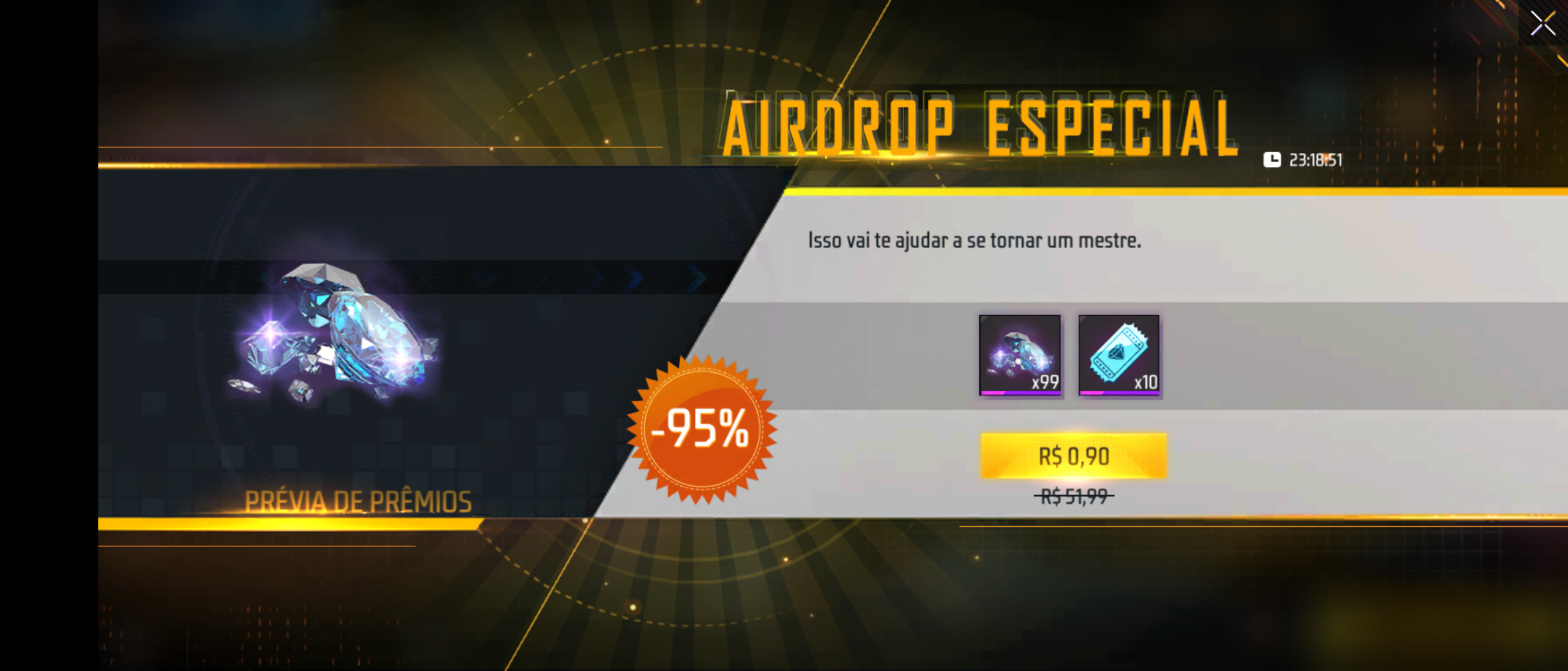 Não consigo comprar diamante no jogo aparece item indisponível na