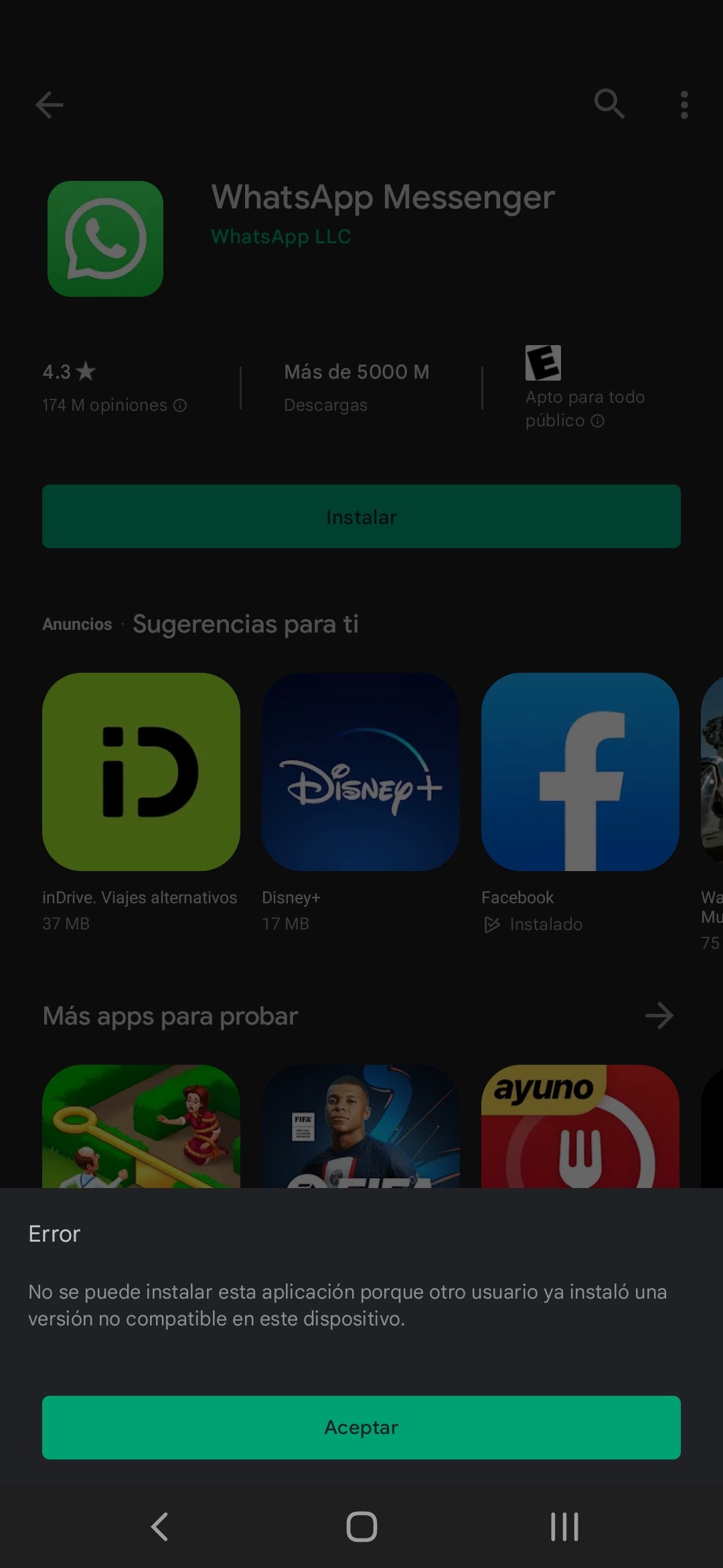 Me sale este anuncio y no puedo abrir WhatsApp - Comunidad de