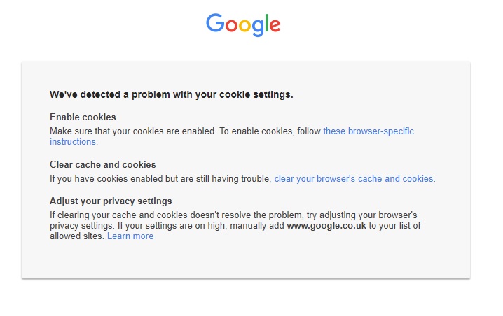 Gmail Cookie Settings Problem Google Chrome Help