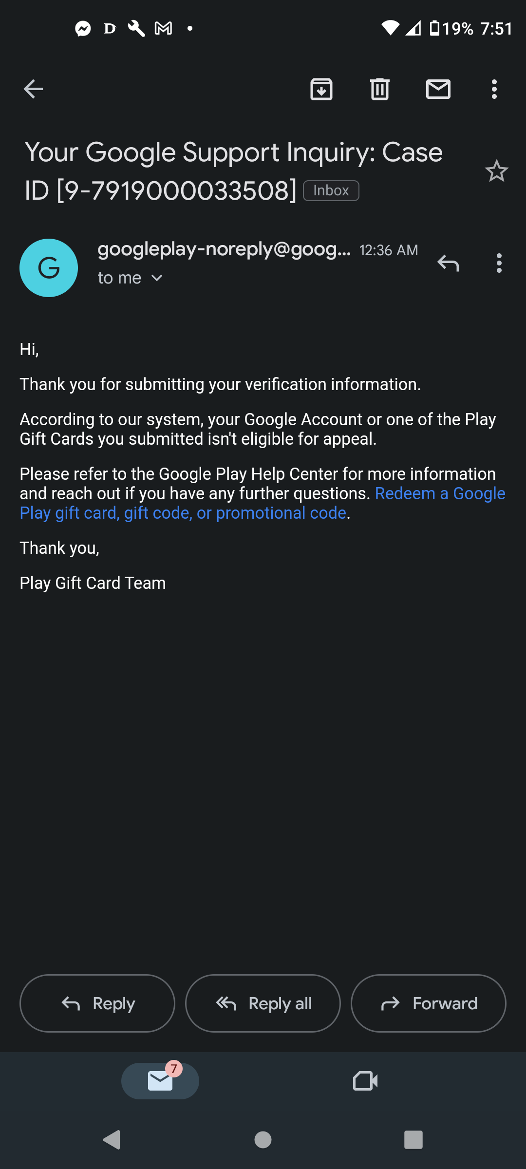 My Google Play Gift Card Isn't Working. (HELP!)
